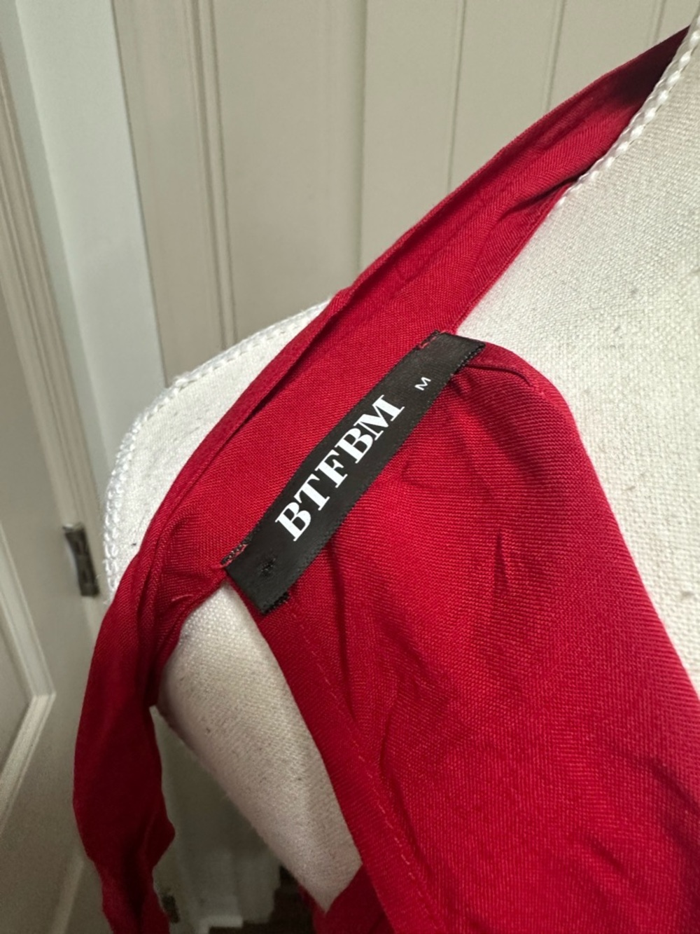 Red Halter Tie-Waist Mini Dress - Picture 7 of 7